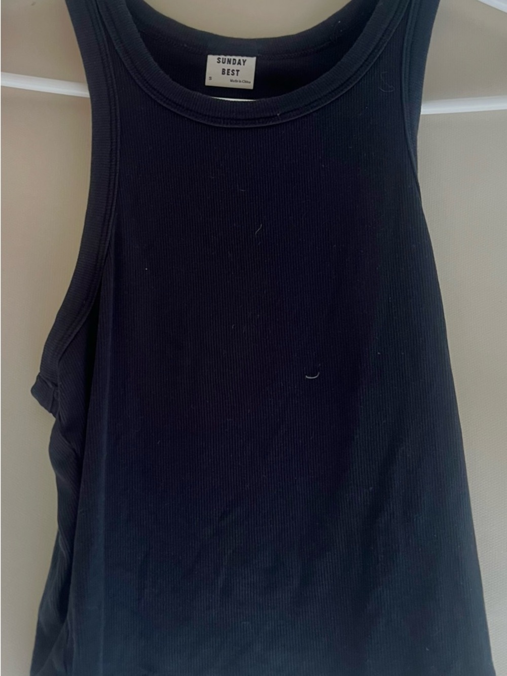 Sunday Best Black Ribbed Scoop Neck Tank